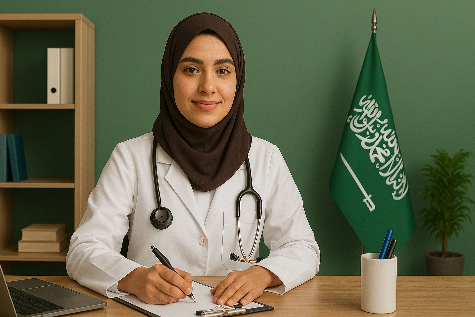 Female healthcare professional in Saudi Arabia - Medora AI Assistant